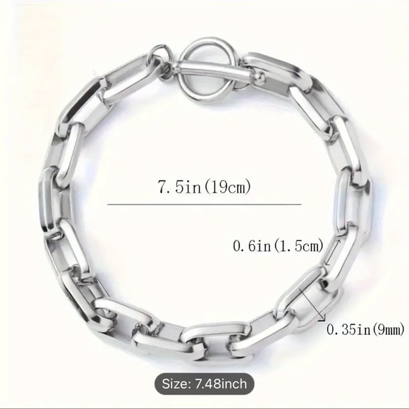 Stainless Steel Cool Trendy Men's Bracelet, OT Buckle - Picture 3 of 6